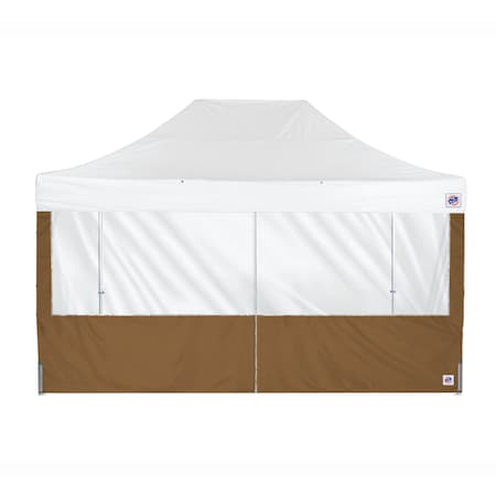 E-Z Up TAA Compliant Panorama Middle Zipper Sidewall, 15' W, 15' H, Coyote Brown SW3PM15FXTCB